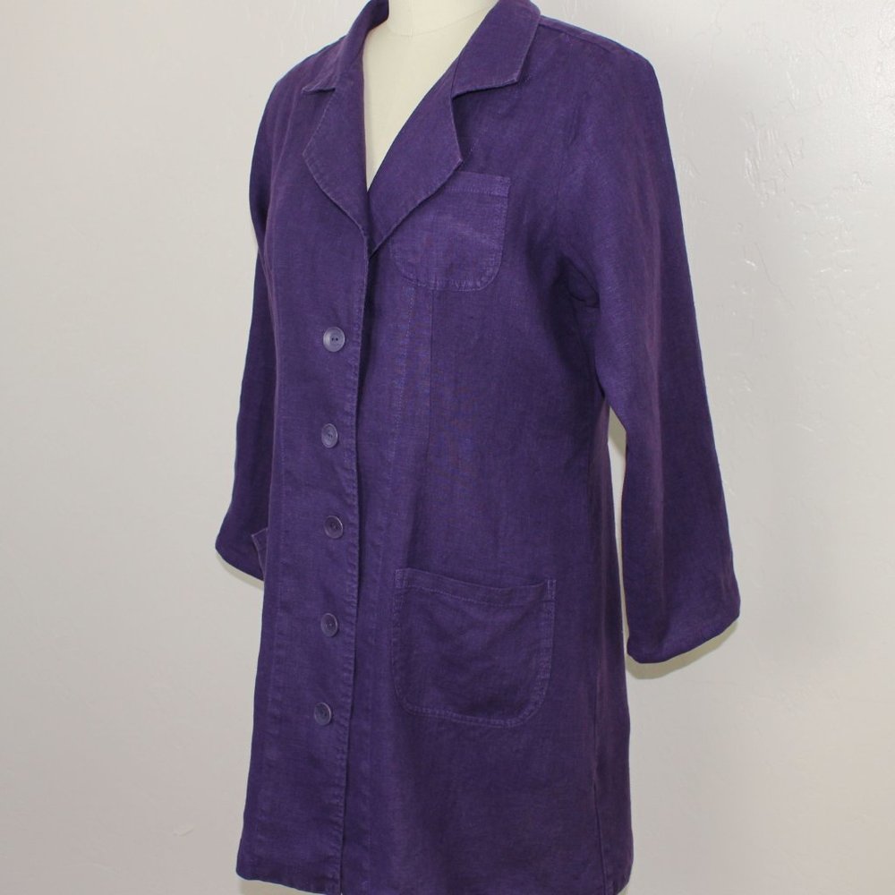 FLAX button front linen jacket/dress - Picture 2 of 7